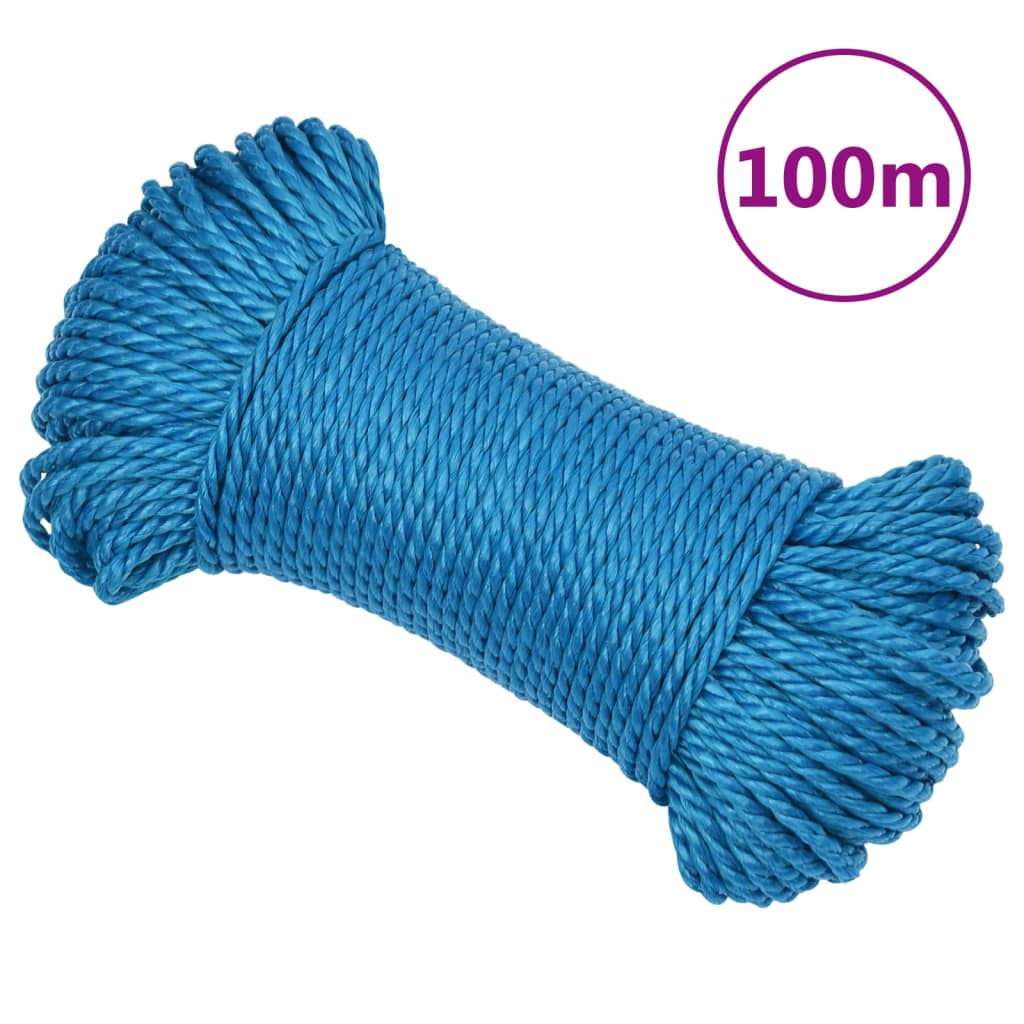 Arbejdsreb 6 mm - 100 m polypropylen, blå