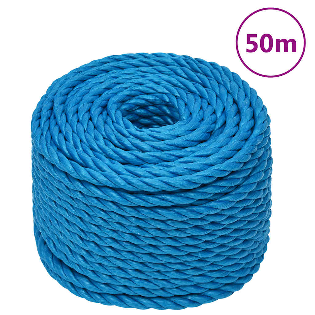 Arbejdsreb 10 mm - 50 m polypropylen, blå