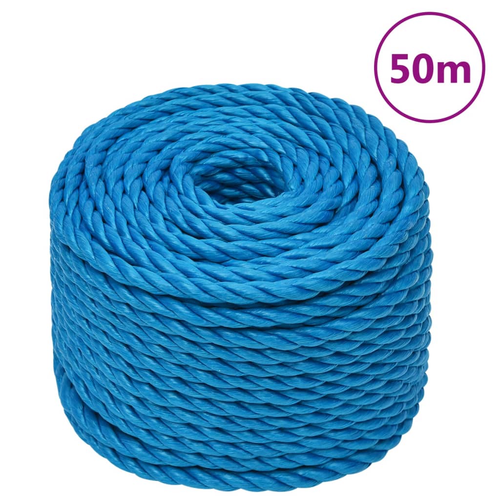 Arbejdsreb 14 mm - 50 m polypropylen, blå