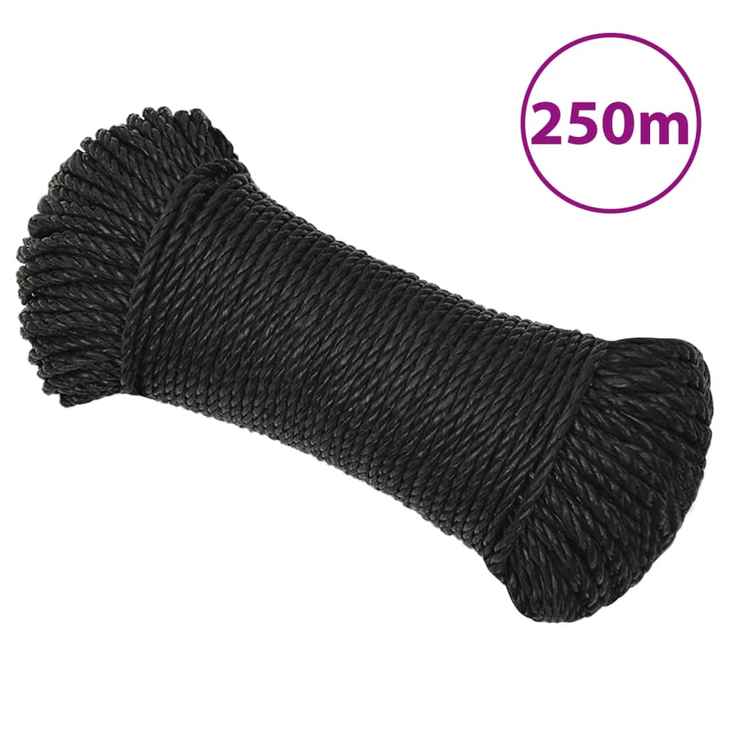 arbejdsreb 3 mm 250 m polypropylen sort billede