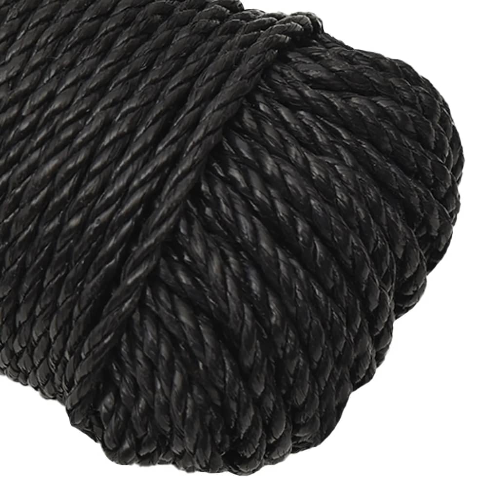 arbejdsreb 3 mm 500 m polypropylen sort
