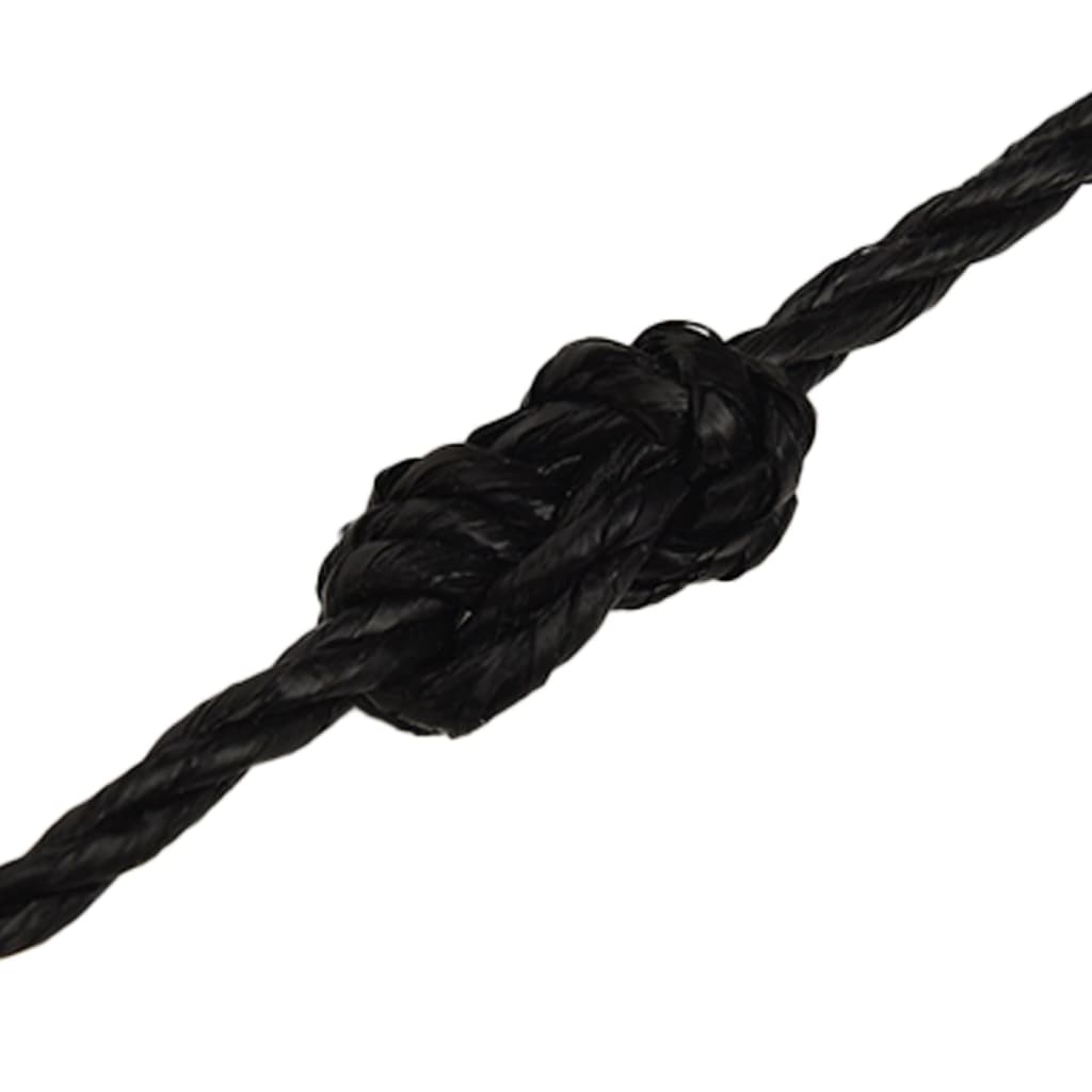 arbejdsreb 6 mm 100 m polypropylen sort