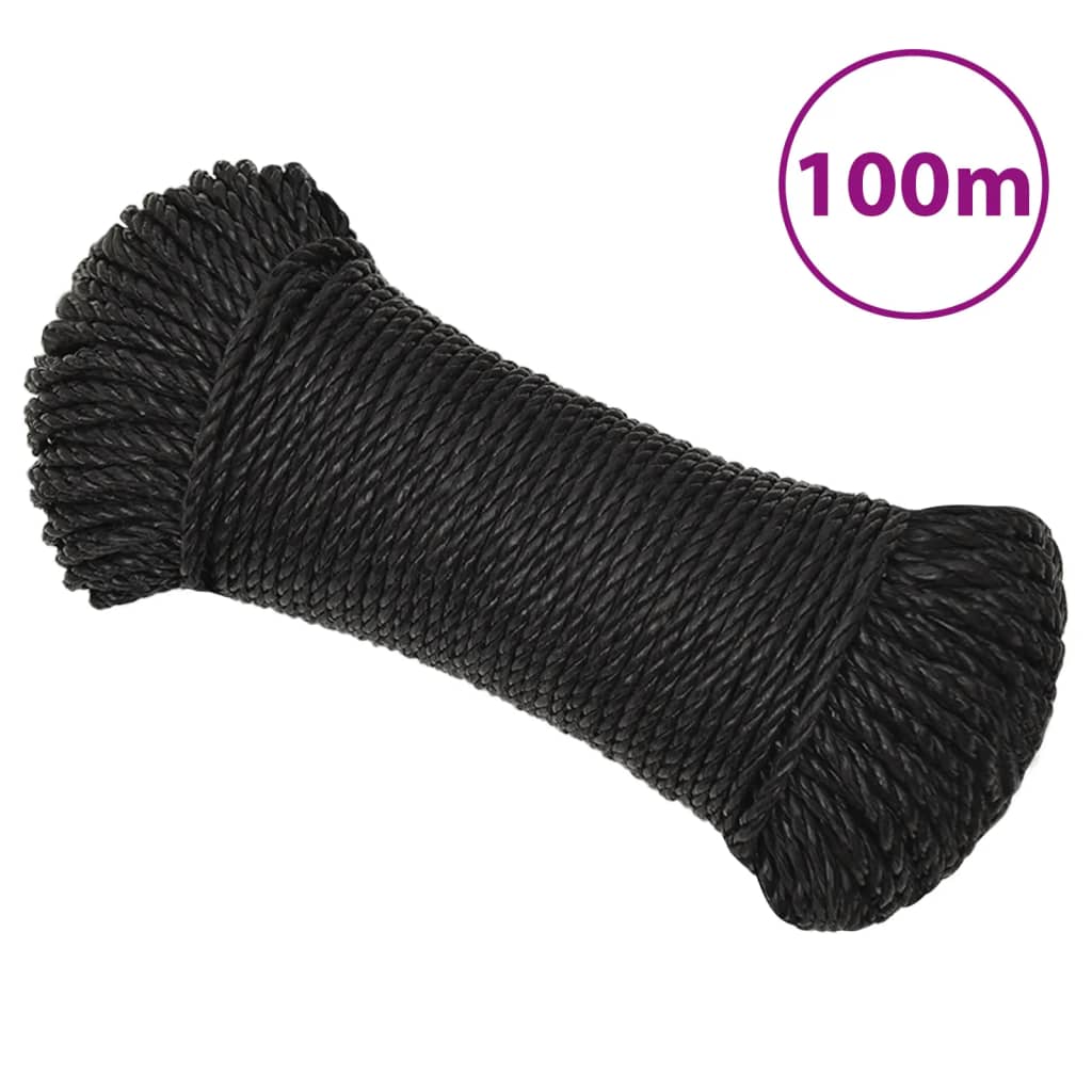 arbejdsreb 8 mm 100 m polypropylen sort billede