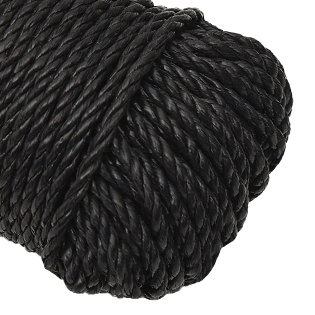 arbejdsreb 8 mm 100 m polypropylen sort