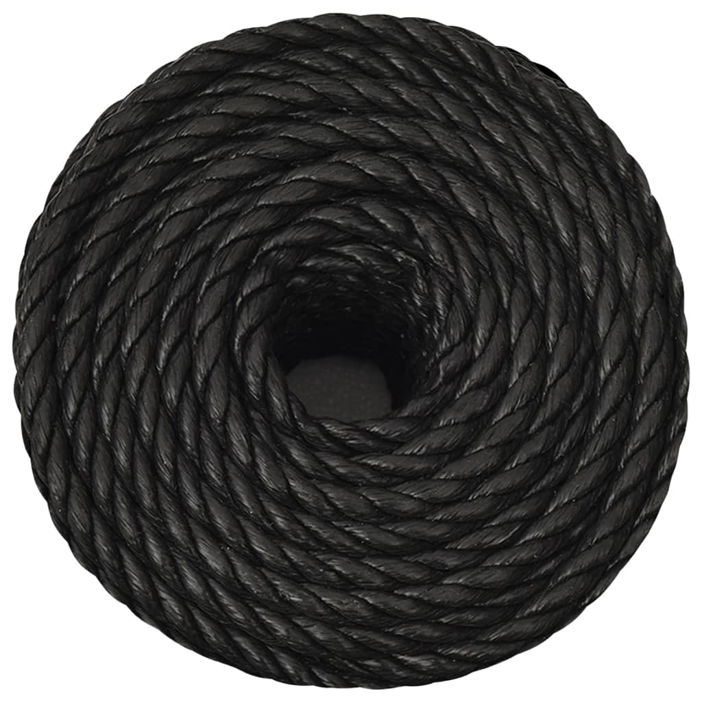 arbejdsreb 10 mm 100 m polypropylen sort
