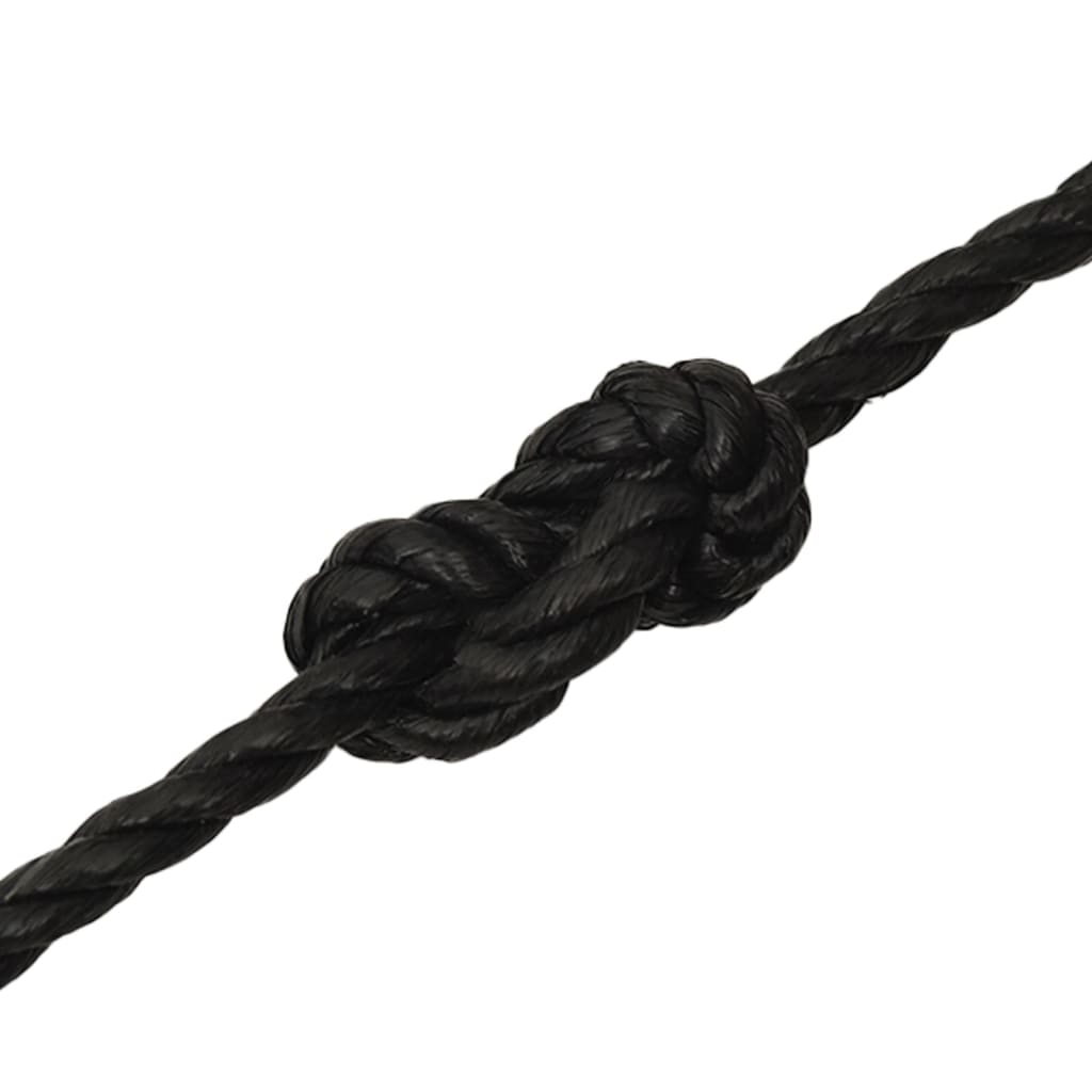arbejdsreb 12 mm 25 m polypropylen sort
