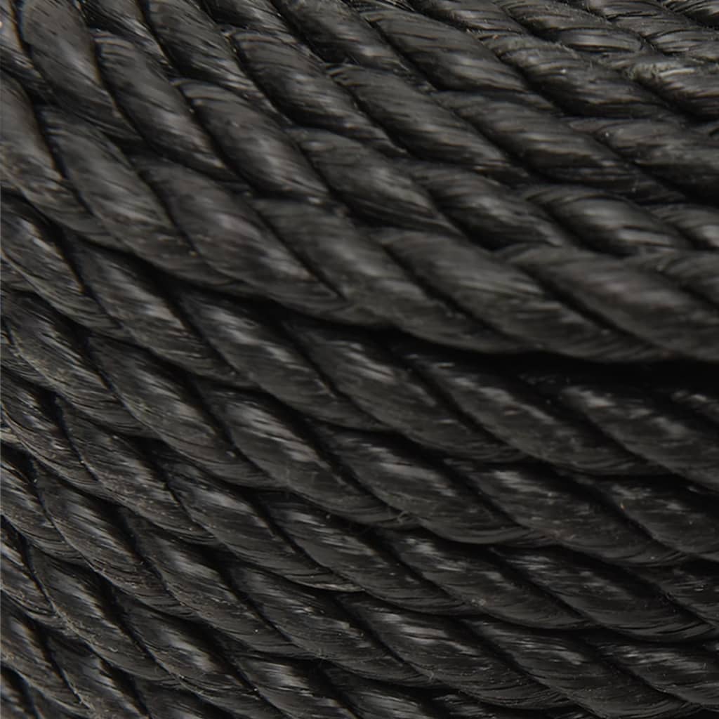 arbejdsreb 12 mm 50 m polypropylen sort