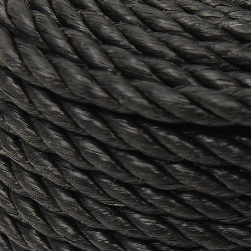 arbejdsreb 12 mm 250 m polypropylen sort