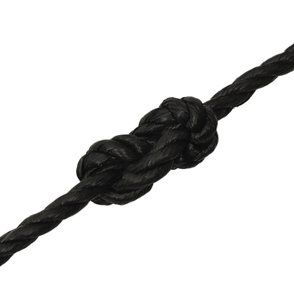 arbejdsreb 12 mm 250 m polypropylen sort