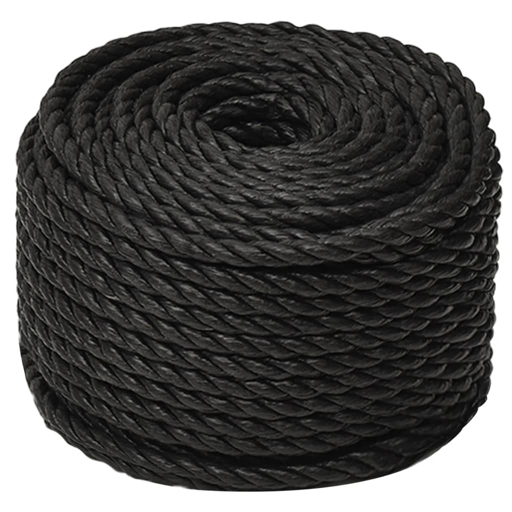 arbejdsreb 12 mm 500 m polypropylen sort