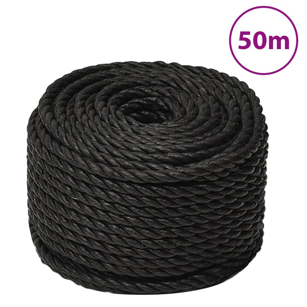 arbejdsreb 24 mm 50 m polypropylen sort