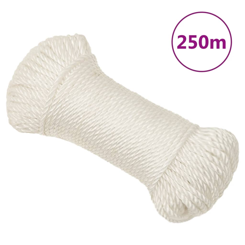 arbejdsreb 8 mm 250 m polypropylen hvid billede