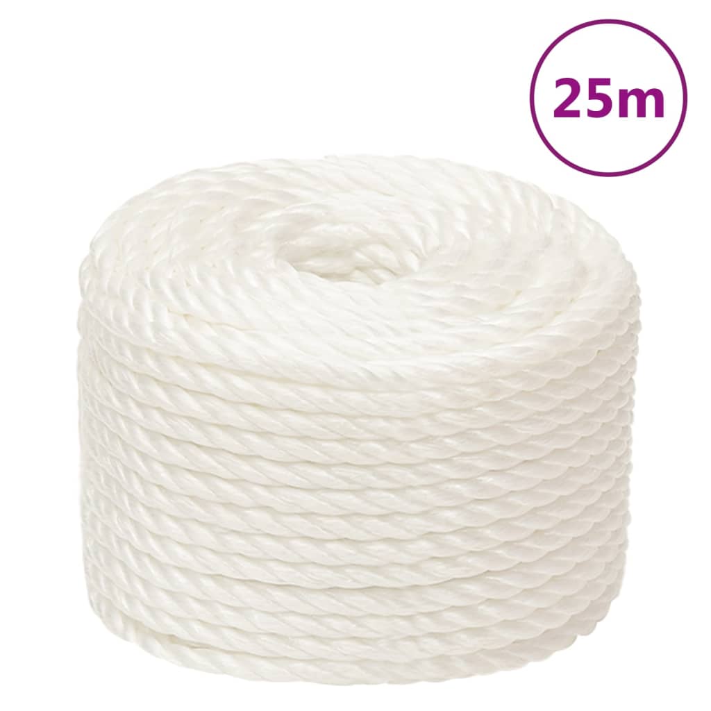arbejdsreb 14 mm 25 m polypropylen hvid