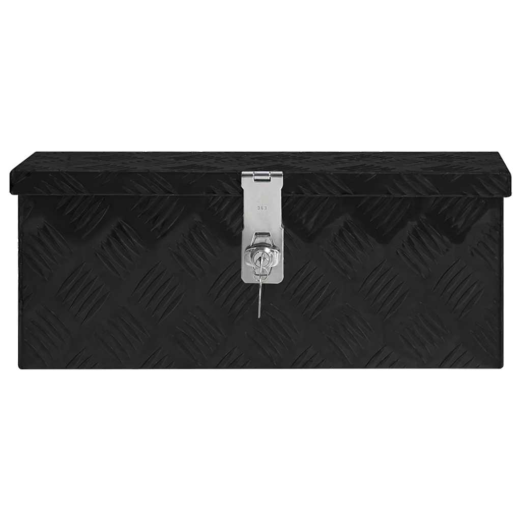 opbevaringskasse 50x15x20,5 cm aluminium sort