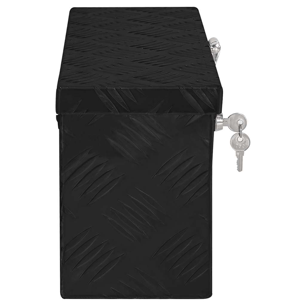 opbevaringskasse 50x15x20,5 cm aluminium sort