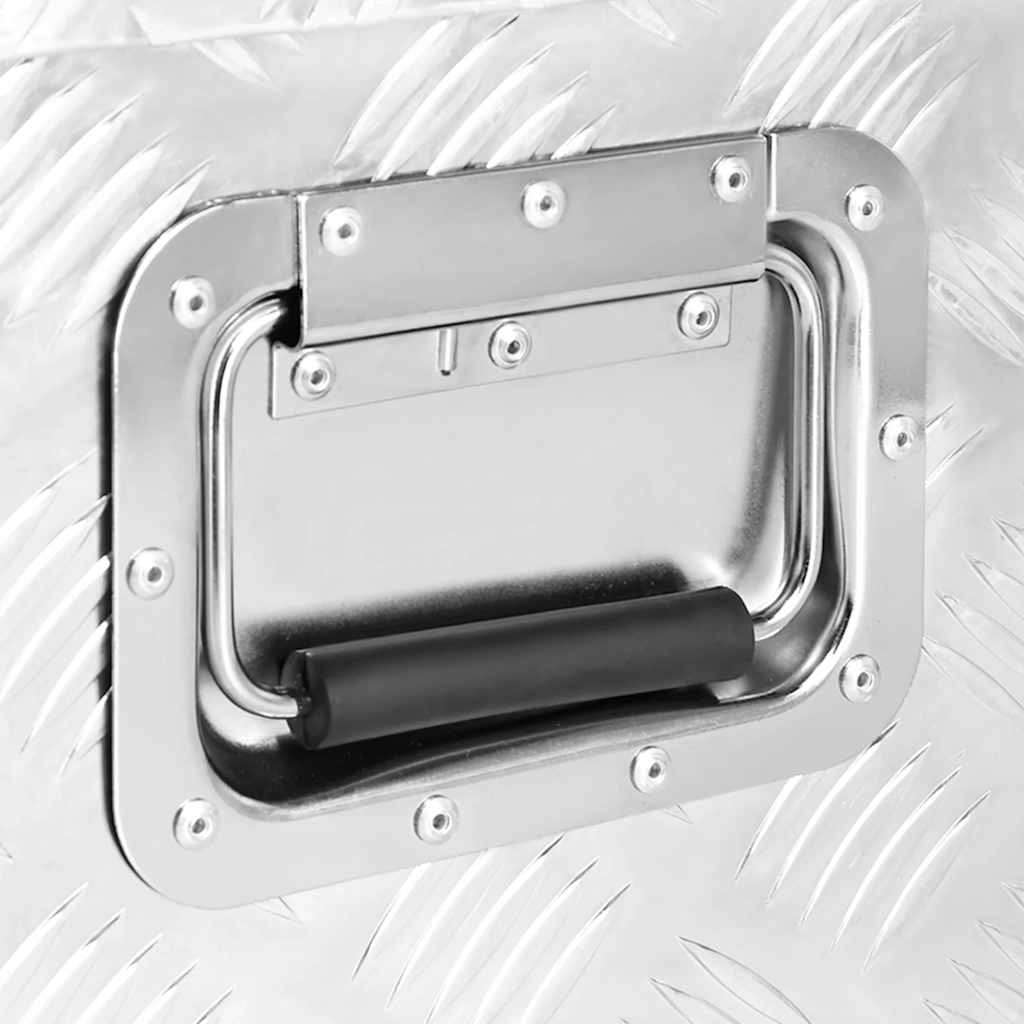 opbevaringskasse 70x31x27 cm aluminium sølvfarvet