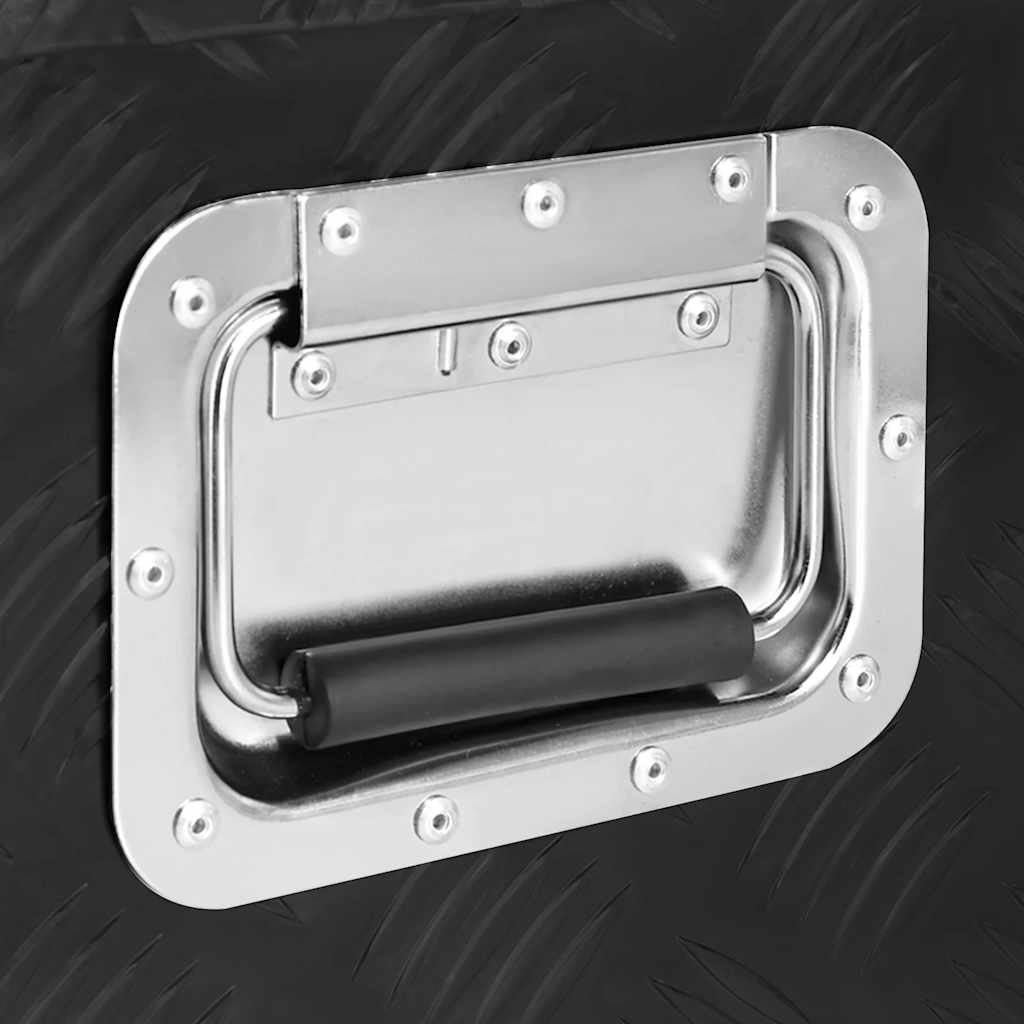 opbevaringskasse 70x31x27 cm aluminium sort