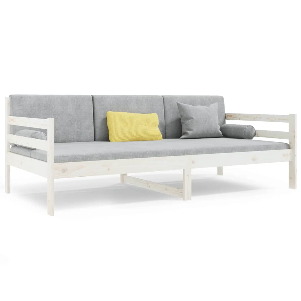 daybed uden madras 90x190 cm massivt fyrretræ hvid