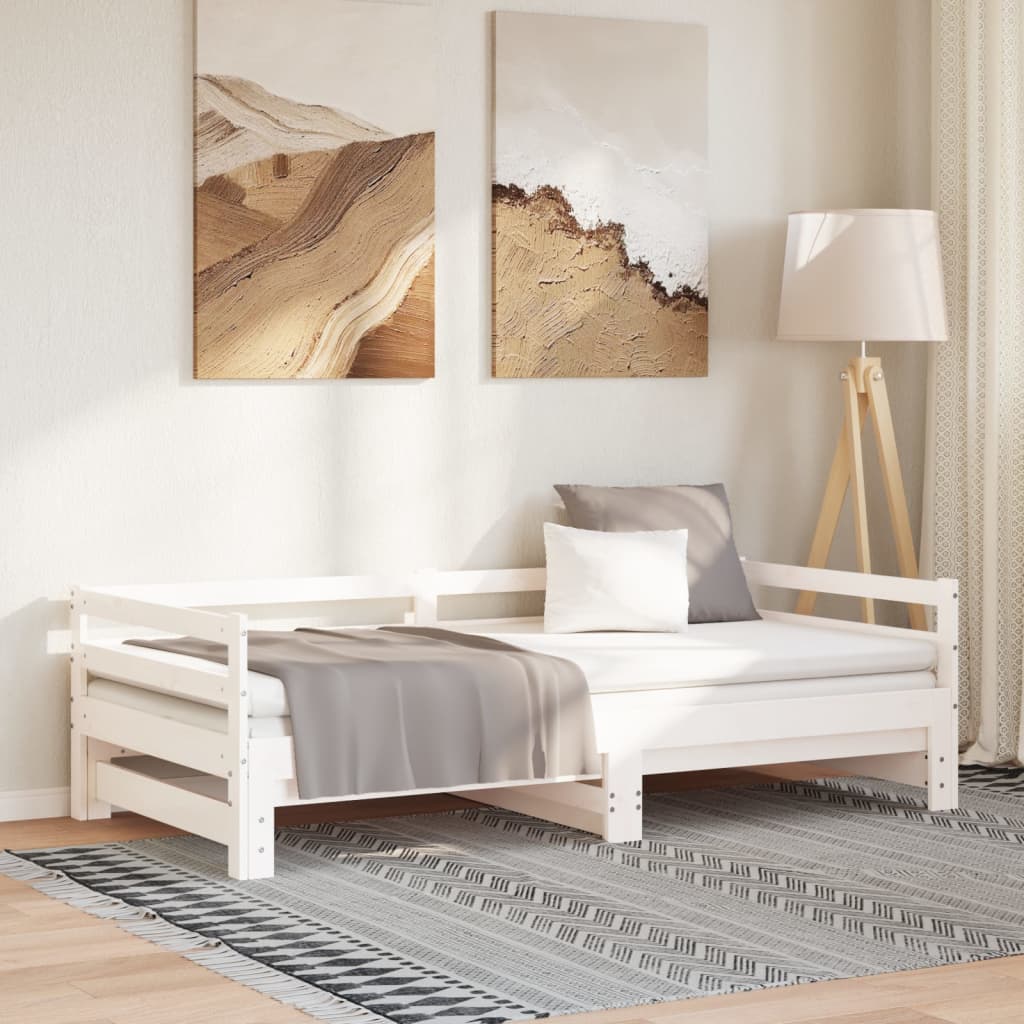 udtræksseng uden madras 90x190 cm hvid