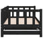 daybed med udtræk 2x(90x190) cm massivt fyrretræ sort