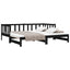 daybed med udtræk 2x(90x190) cm massivt fyrretræ sort