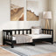 daybed med udtræk 2x(90x190) cm massivt fyrretræ sort