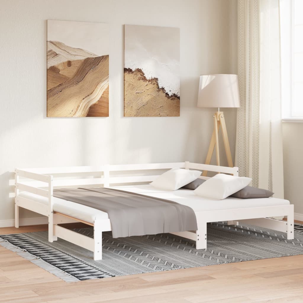 udtræksseng uden madras 80x200 cm hvid