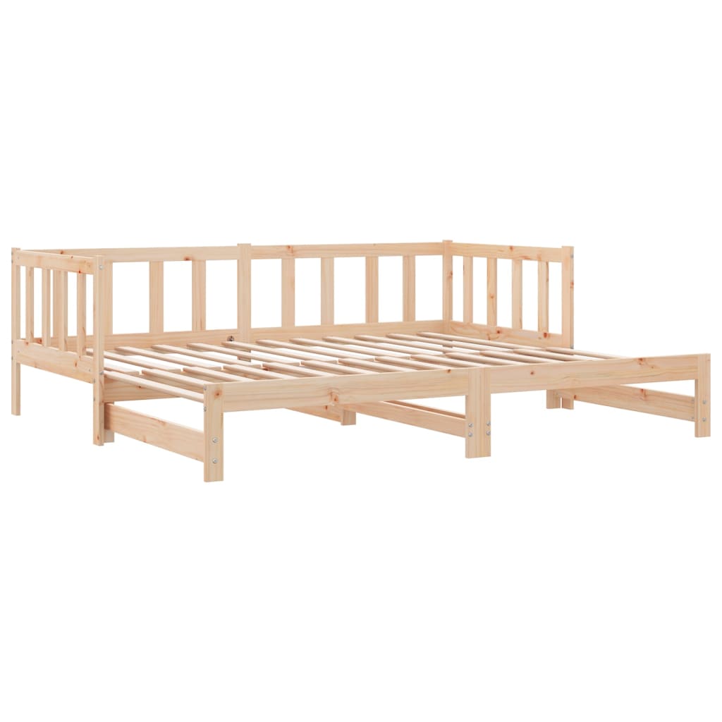 daybed med udtræk 2x(80x200) cm massivt fyrretræ