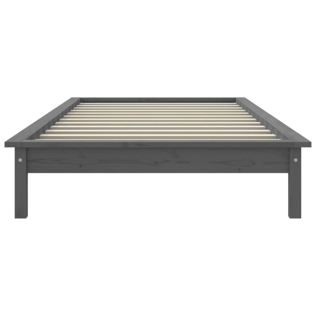 sengeramme 100x200 cm massivt fyrretræ grå