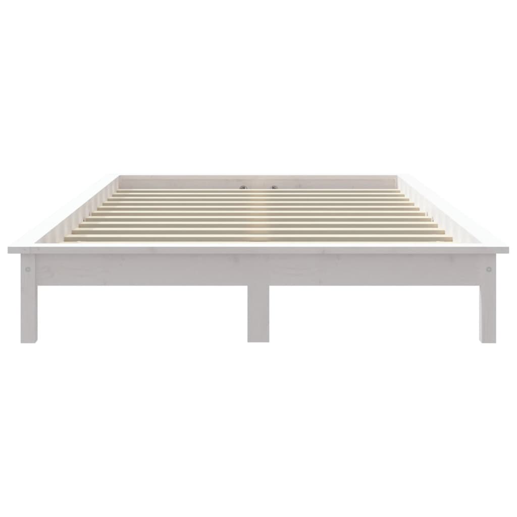 sengeramme 140x200 cm massivt fyrretræ hvid