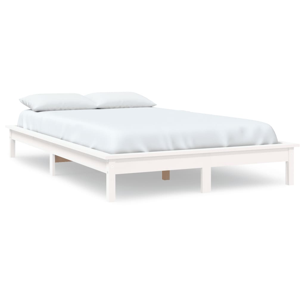 sengeramme 150x200 cm King Size massivt fyrretræ hvid