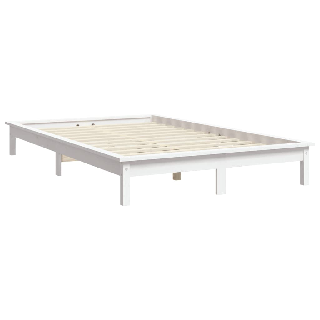 sengeramme 150x200 cm King Size massivt fyrretræ hvid