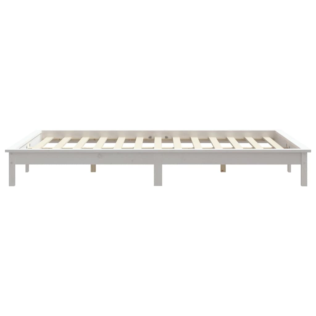 sengeramme 150x200 cm King Size massivt fyrretræ hvid