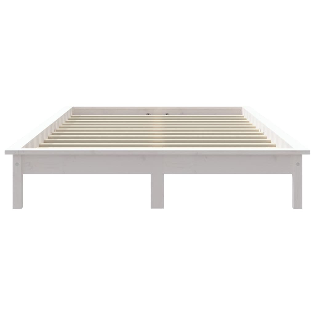 sengeramme 160x200 cm massivt fyrretræ hvid
