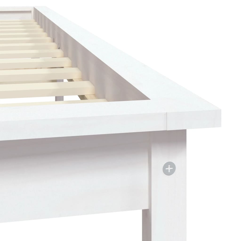 sengeramme 160x200 cm massivt fyrretræ hvid