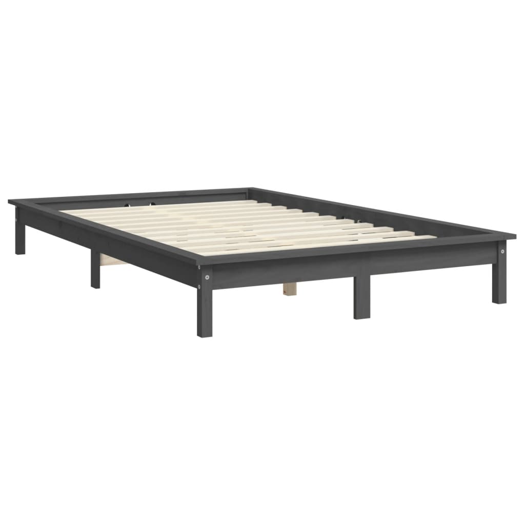sengeramme 160x200 cm massivt fyrretræ grå