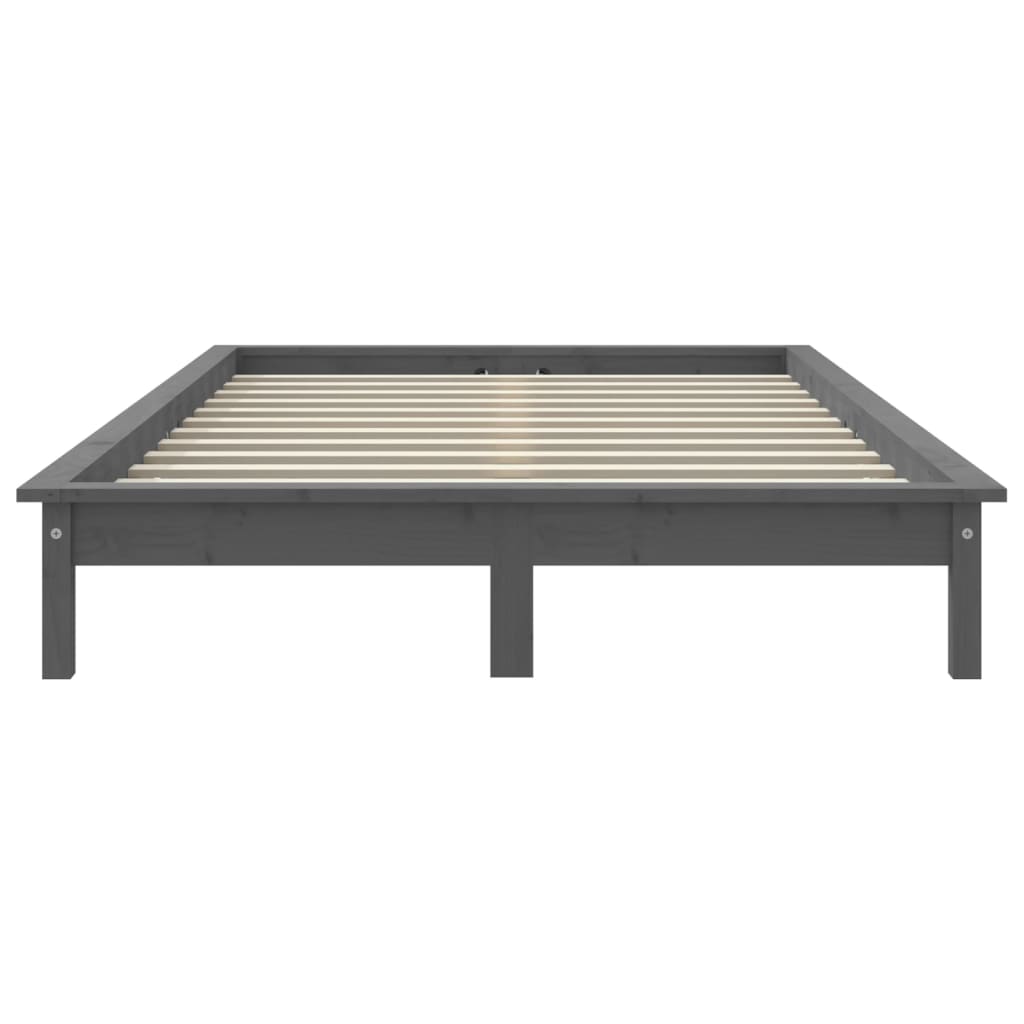 sengeramme 160x200 cm massivt fyrretræ grå