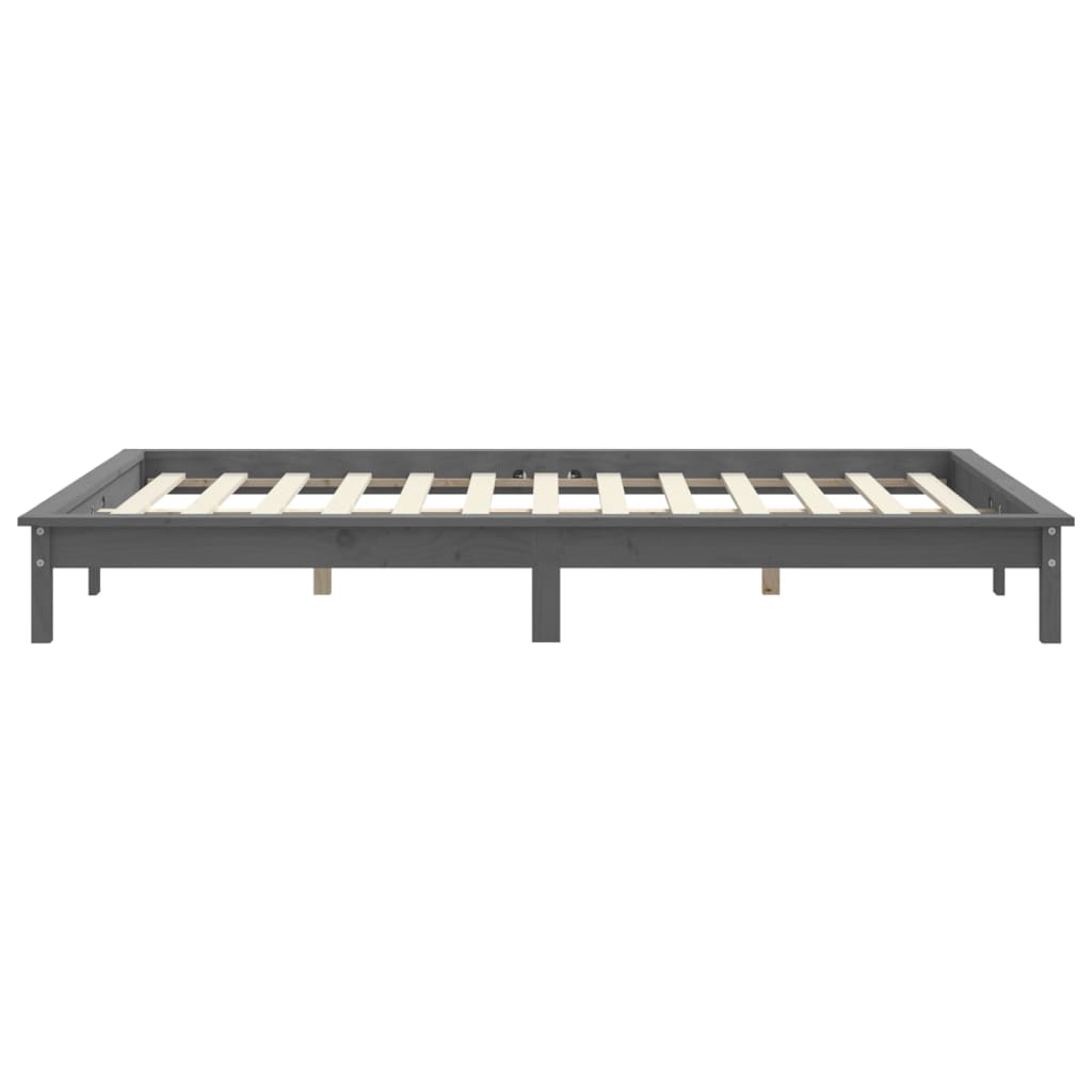sengeramme 180x200 cm Super King massivt fyrretræ grå