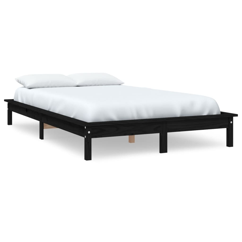 sengeramme 180x200 cm massivt fyrretræ sort