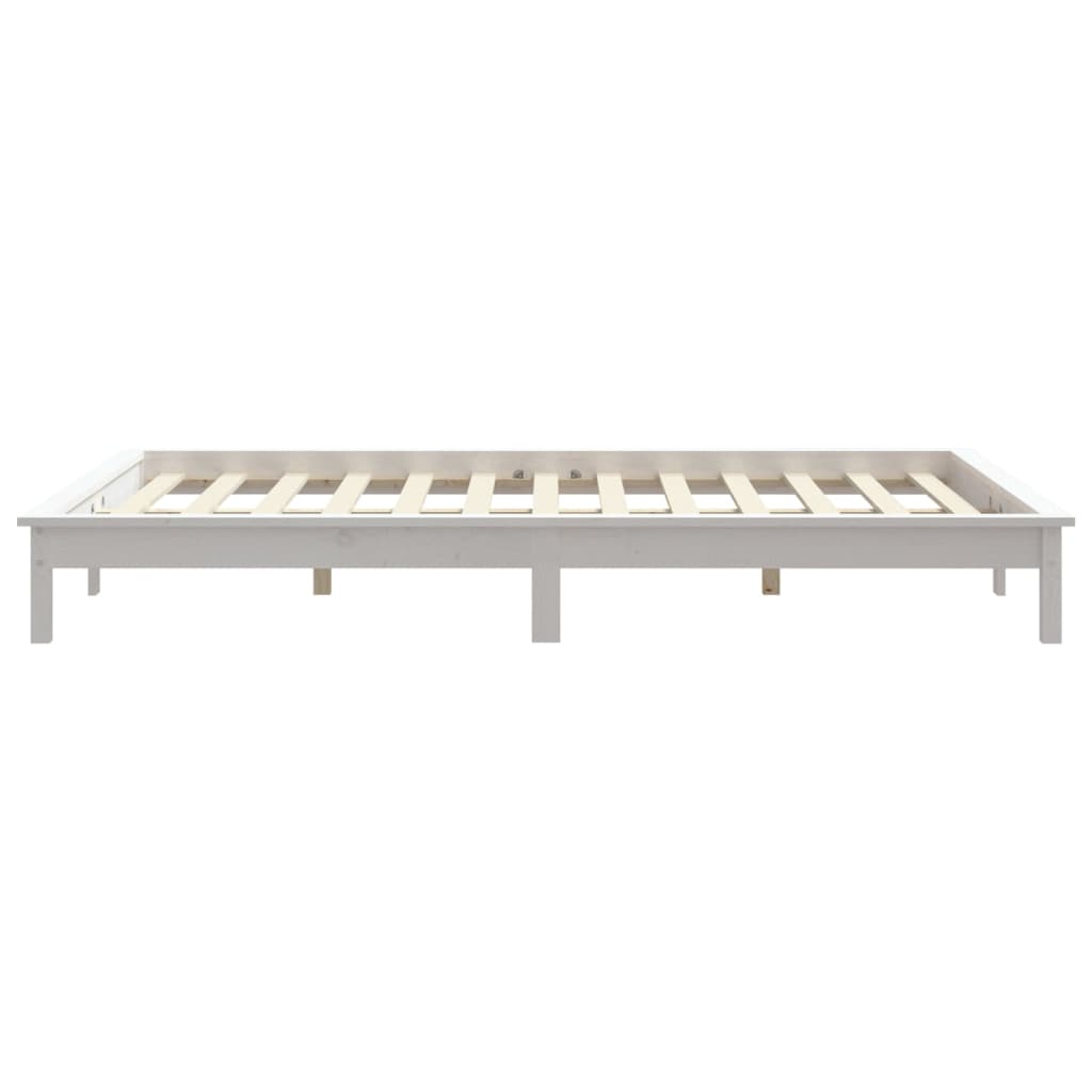 sengeramme uden madras 140x190 cm massivt fyrretræ hvid
