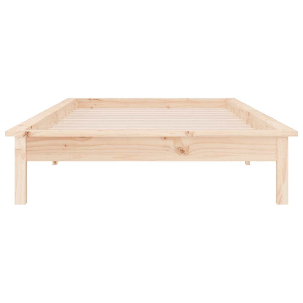 sengeramme med LED-lys 100x200 cm massivt træ