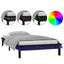 sengeramme med LED-lys 100x200 cm massivt træ sort