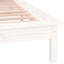 sengeramme med LED-lys 140x200 cm massivt træ hvid