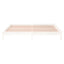 sengeramme med LED-lys 150x200 cm kingsize massivt træ hvid