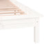 sengeramme med LED-lys 200x200 cm massivt træ hvid