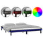 sengeramme med LED-lys 200x200 cm massivt træ sort