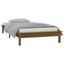sengeramme med LED-lys 90x190 cm Single massivt træ gyldenbrun