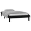 sengeramme med LED-lys 90x190 cm Single massivt træ sort
