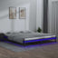 sengeramme med LED-lys 120x190 cm Small Double massivt træ grå