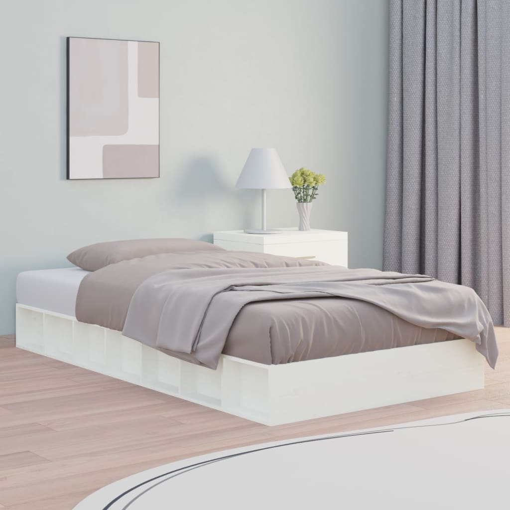sengeramme 90x200 cm massivt træ hvid
